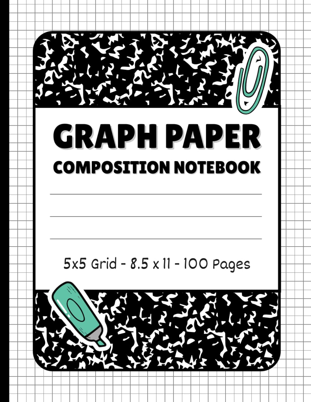 Graph Paper Composition Notebook Quad Ruled 5x5 Grid Paper Notebook for Math Science Engineering Students | 100 Pages 8.5 x 11: 5 Squares per Inch | Large Graph Ruled Pages
