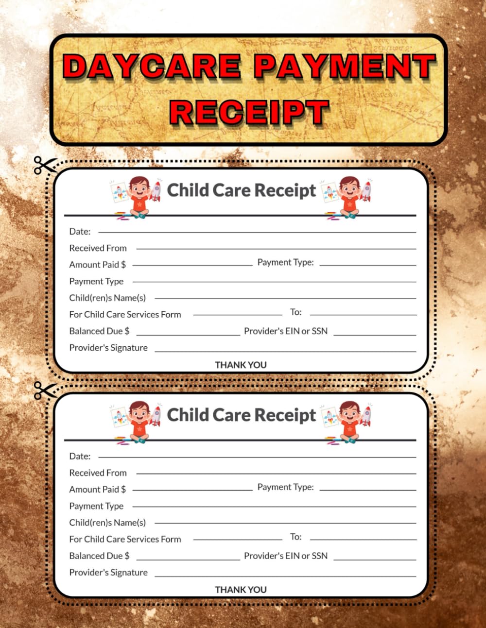 Daycare Payment Receipt: Receipts Organizer for the Child and babysitting. 180 Payment Receipt For Child Care Services,Home Daycares,Centers, Preschool center. 3 receipts per page. baixar livro de graça