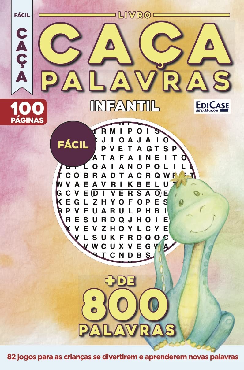 Livro Caça-Palavras Infantil 38: Nível Fácil - 82 jogos para as crianças se divertirem e aprenderem novas palavras.