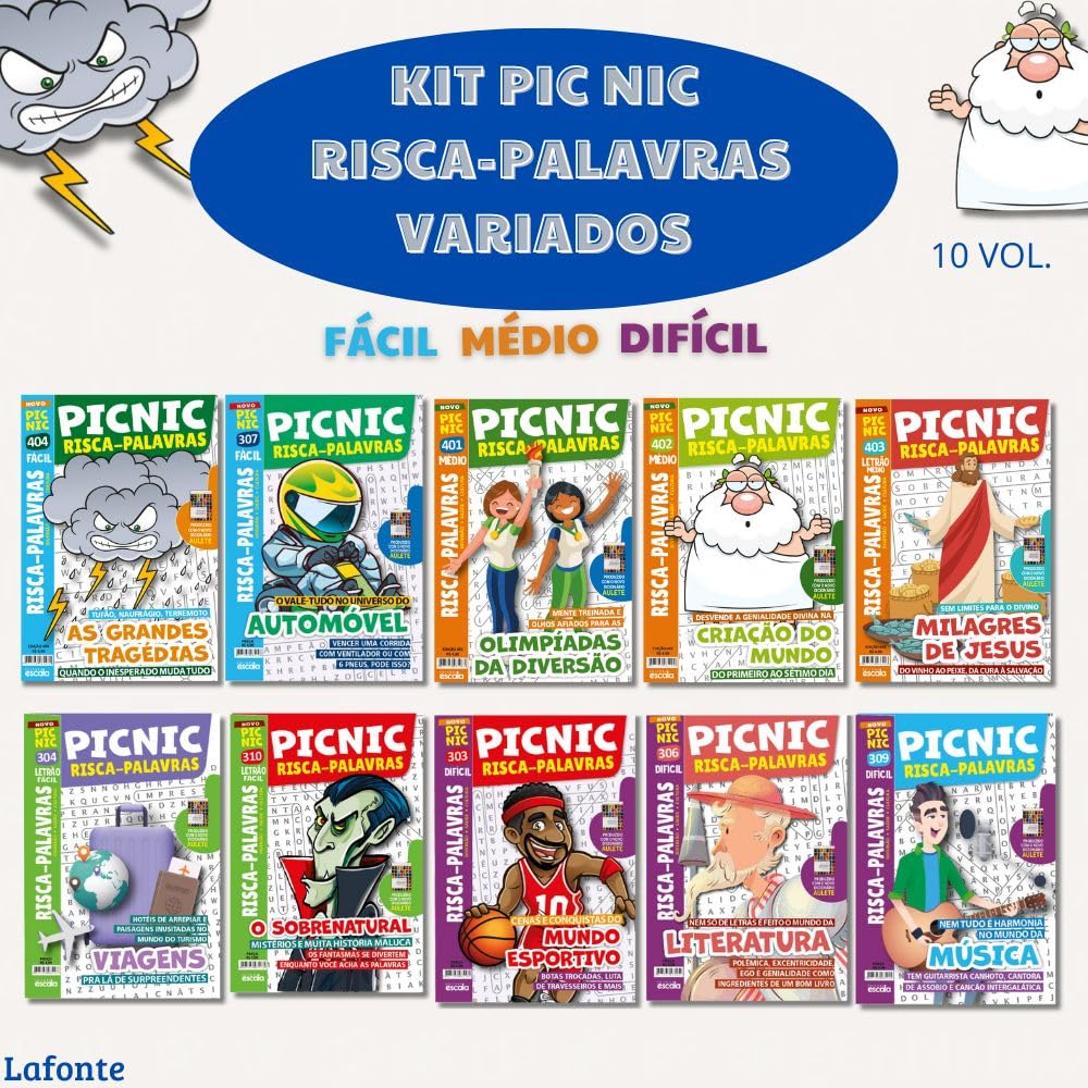 capítulo por capítulo baixar Kit Pic Nic Risca Palavras Variados - 10 Volumes