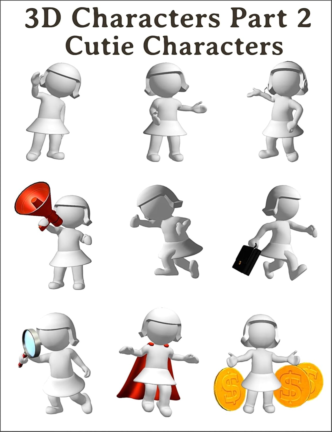 3D Marketing Part 2 Cutie Characters.: 101 tolle 3D Vermarktungs Charaktere Motiv: Frauen. (German Edition) baixar o livro de graça