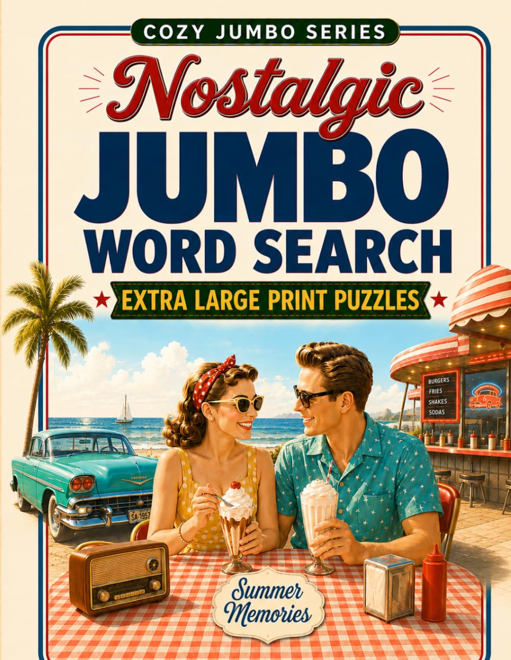 capítulo por capítulo baixar Jumbo Word Search for Seniors - Summer Memories: Nostalgic Extra Large Print Puzzles Inspired by 1950s Summer Days, Classic Cars, Diners, Beaches & Road Trips