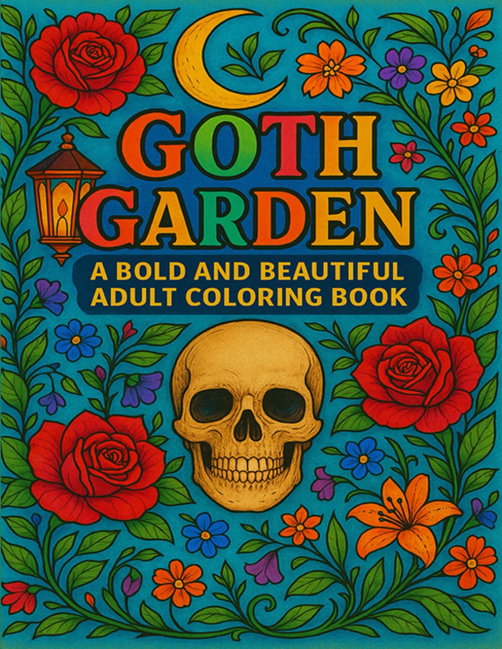 ler totalmente Goth Garden: A Bold and Beautiful Adult Coloring Book: A Darkly Elegant Coloring Journey with Skulls, Roses, and Gothic Botanical Designs
