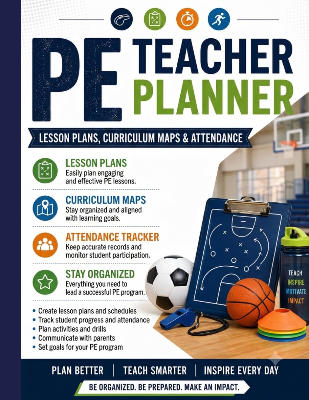 PE Teacher Planner: Lesson Plans, Curriculum Maps & Attendance baixar o livro de graça