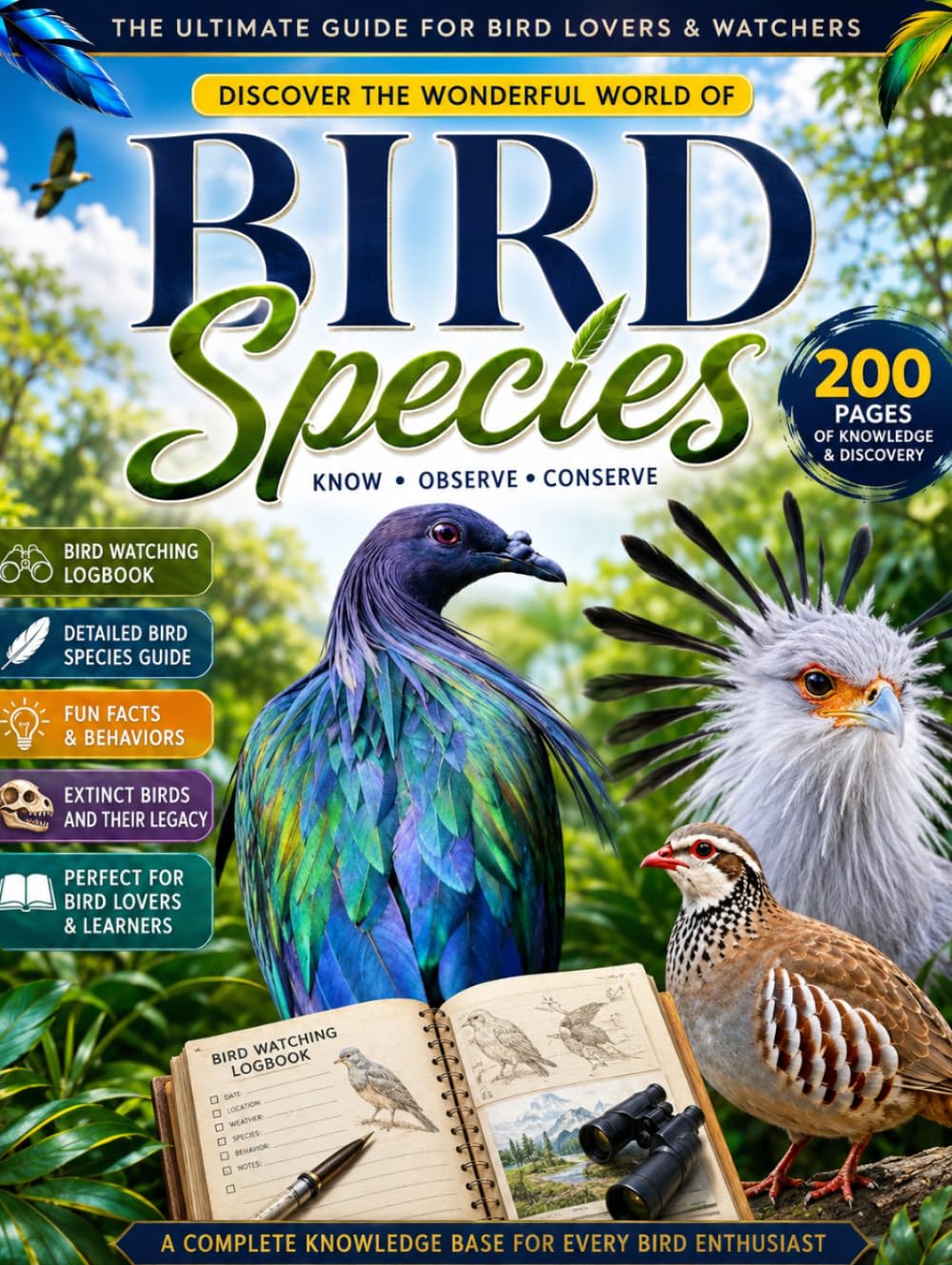 Discover the Wonderful World of Bird Species: Bird Watching Logbook I Record Sightings I Observations I Locations baixar livro de graça