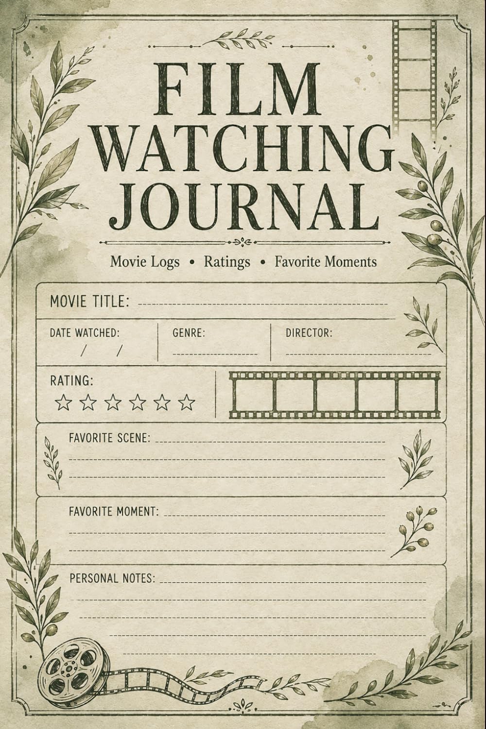 Film Watching Journal: Cinema Tracker for Movie Ratings, Genres, Cast Notes, Story Impressions, Favorite Scenes, Viewing Dates, and Personal Reflections baixar livro de graça