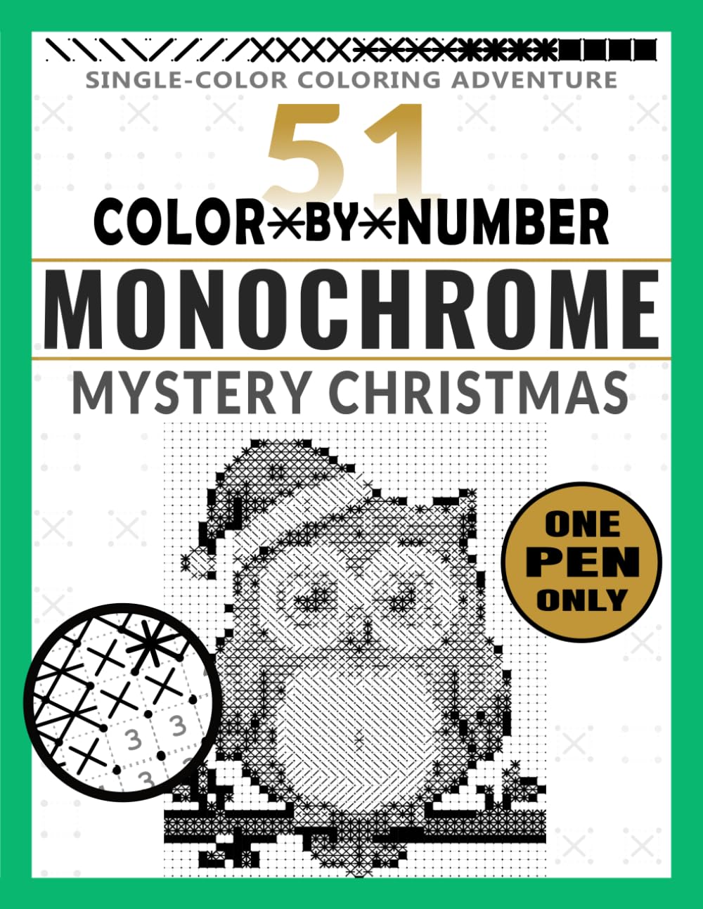 51 Color by Number Monochrome Mystery Christmas: A Single-Color Color-by-Number Adventure baixar livro de graça