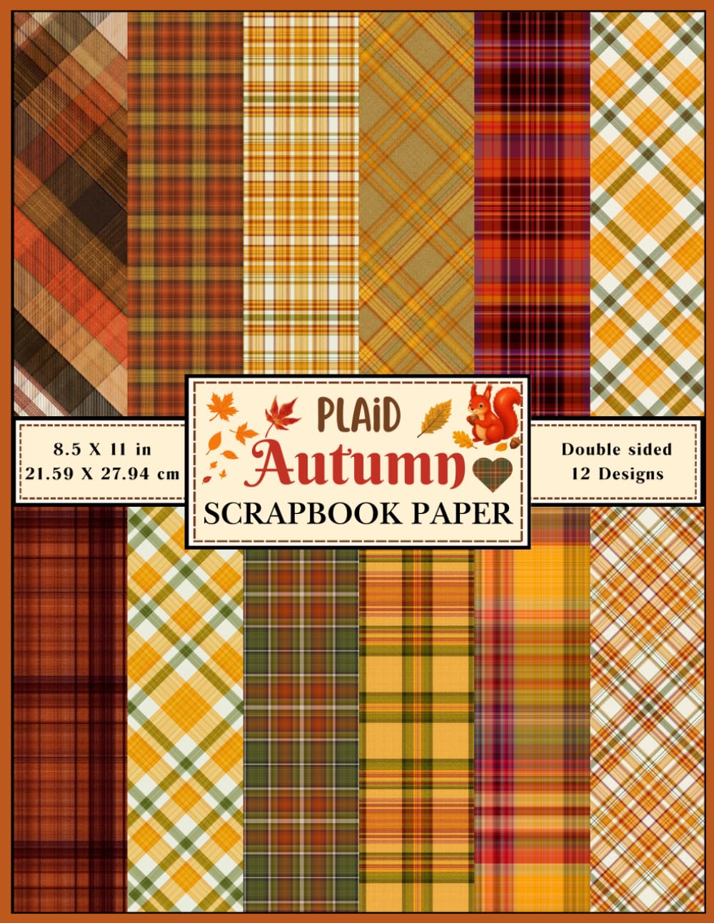 Autumn Plaid Scrapbooking Paper: Decorative double sided checkered fall colors themed craft paper sheets for scrapbooking, junk Journals, card making, collage, decoupage, and DIY projects baixar o livro de graça