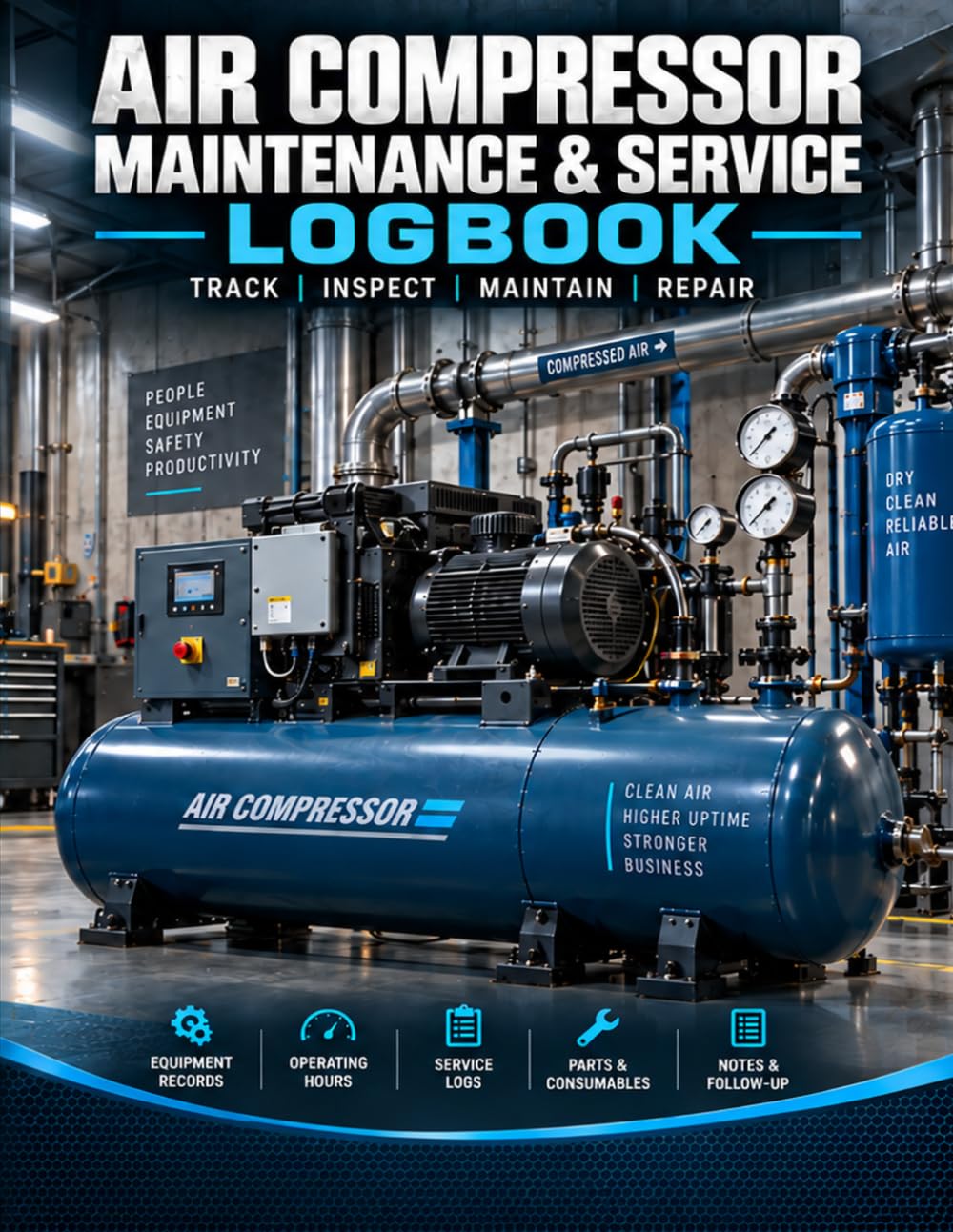 capítulo por capítulo baixar Air Compressor Maintenance & Service Logbook: Professional Inspection, Operating Hours, Preventive Maintenance, Repair & Service Record Book