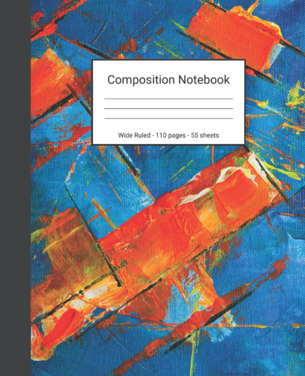 capítulo por capítulo baixar Composition Notebook: Wide Ruled Paper Notebook Journal - Orange And Blue Abstract Painting - Blank Wide Lined Workbook