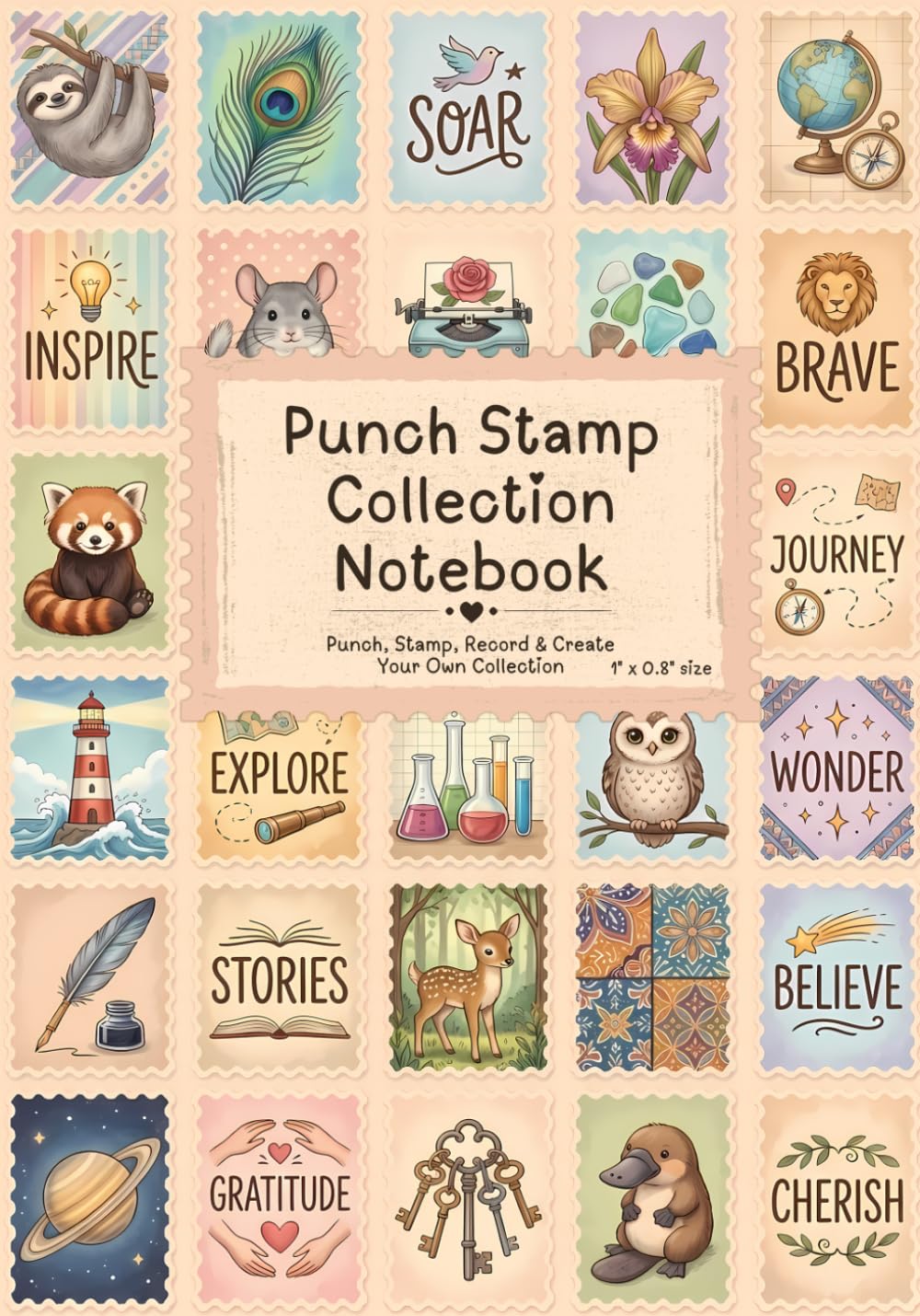 ler totalmente Punch Stamp Collection Notebook: Punch, Stamp, Record & Create Your Collection — 1" × 0.8" Spaces for Over 2000 Stamps