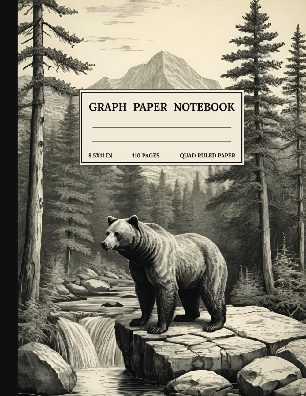 capítulo por capítulo baixar Graph Paper Composition Notebook: Quad Ruled 5x5 Bear Forest River Black and White Vintage Aesthetic Illustration. For Students, Teachers. College, School, Office & Work