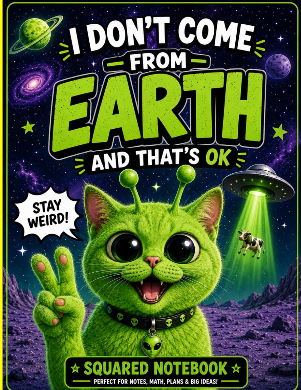 capítulo por capítulo baixar Alien Cat Squared Notebook: Funny Space Cat Journal for Notes, Math, School, Planning, Writing and Big Ideas