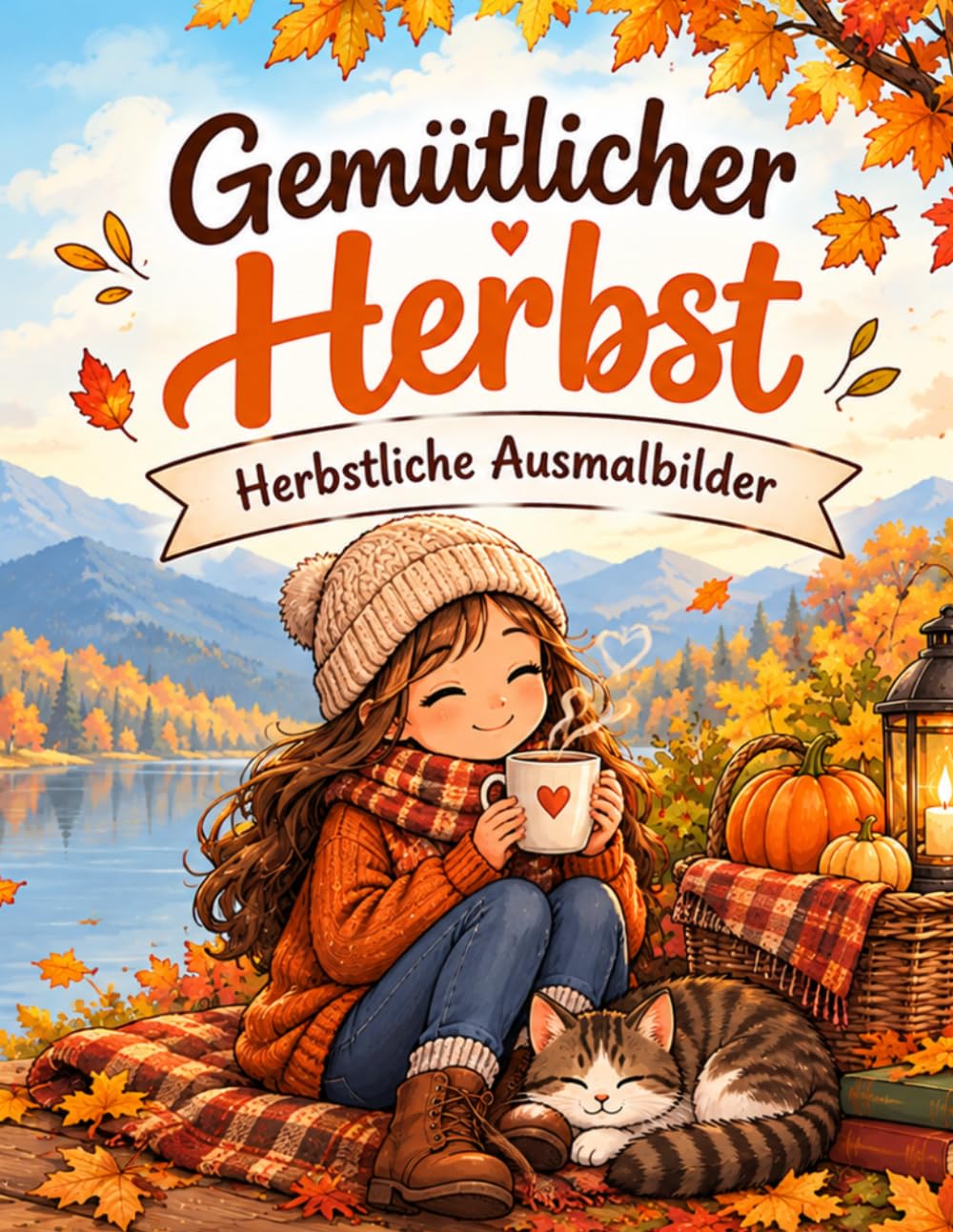 capítulo por capítulo baixar Gemütlicher Herbst – Herbstliche Ausmalbilder: 100 gemütliche Herbstmotive mit Kürbissen, Buchhandlungen, Kaminfeuer & Katzen | Bold & Easy Ausmalbuch... und für mehr Achtsamkeit (German Edition)
