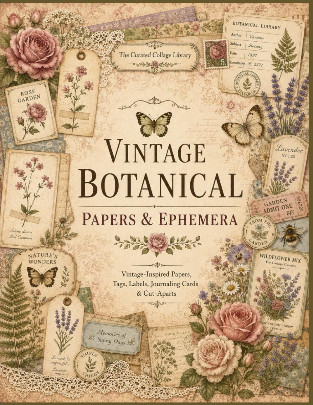 capítulo por capítulo baixar Vintage Botanical Papers & Ephemera: Antique Inspired Floral Embellishments, Tags, Labels, Journaling Cards & Cut-Aparts for Junk Journals, Scrapbooks, Collage, and Paper Crafts