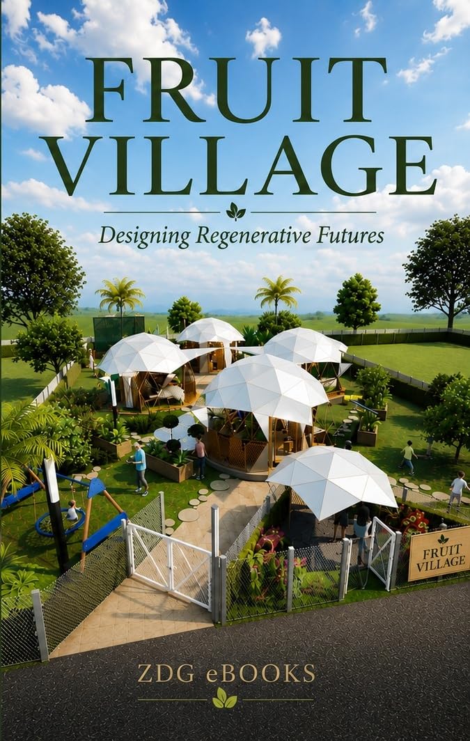 ler totalmente FRUIT VILLAGE: Designing Regenerative Futures: The Architecture of Autonomy, Geodesic Domes, and Living Systems (English Edition)