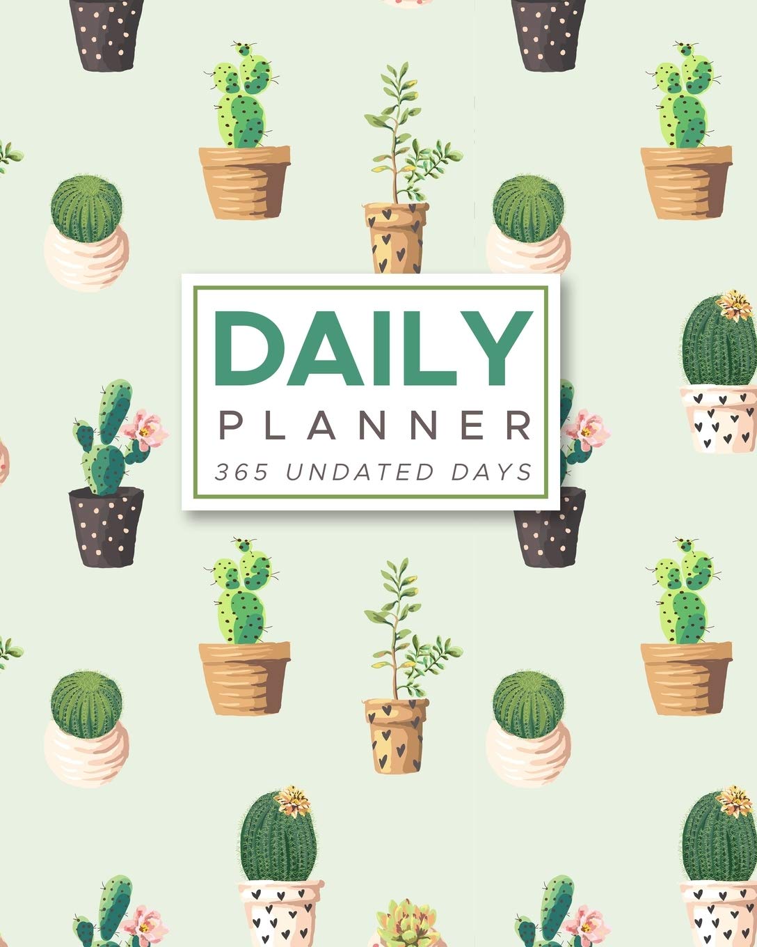 capítulo por capítulo baixar Daily Planner 365 Undated Days: Cactus Print 8"x10" Hourly Agenda, water tracker, fitness log, goal tracker, habit tracker, meal planner, notes, doodles