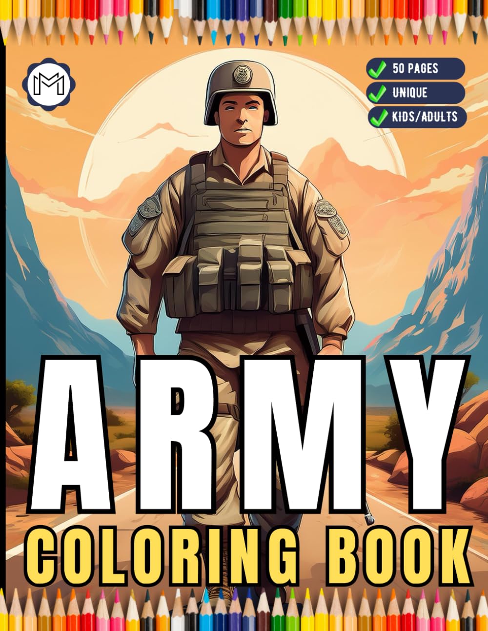 ler totalmente 50 Pages Military Army Soldier Coloring Book for Adults Kids Boys Girls Teens Army Land Forces Themed Coloring Sheets for Men Women Military Coloring... Military Warrior War Veteran Gift Present