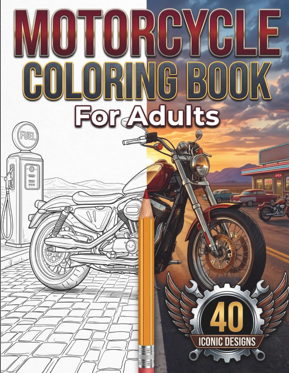 capítulo por capítulo baixar Motorcycle Coloring Book for Adults and Teens: 40 Iconic Designs Spanning Classic Vintage, Chopper, Cafe Racer and Modern Superbike Styles: A Century... Coloring Pages for Motorcycle Enthusiasts