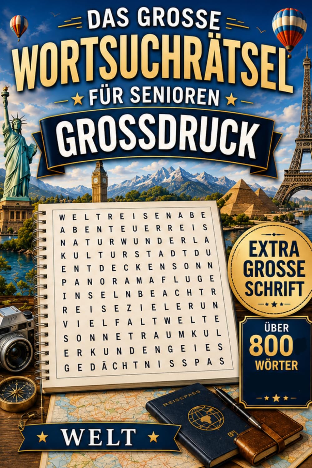 Wortsuchrätsel für Senioren – Welt entdecken: XXL Großdruck Rätselbuch mit über 800 Wörtern rund um Länder, Städte, Reisen, Kontinente, Meere und Sehenswürdigkeiten (German Edition) baixar o livro de graça