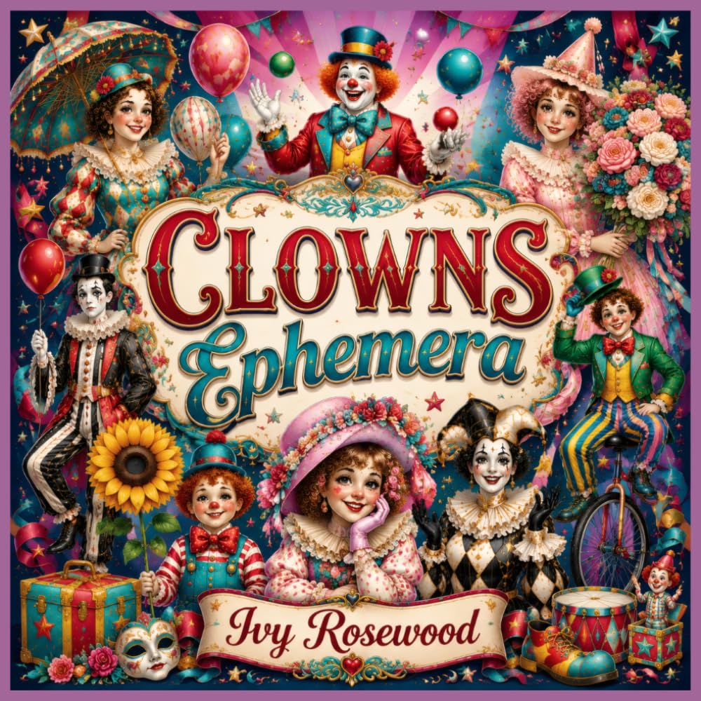 Clowns Ephemera: 120 Colorful Vintage-Inspired Clown Cutouts for Junk Journals, Scrapbooking, Collage and Paper Crafts baixar livro de graça