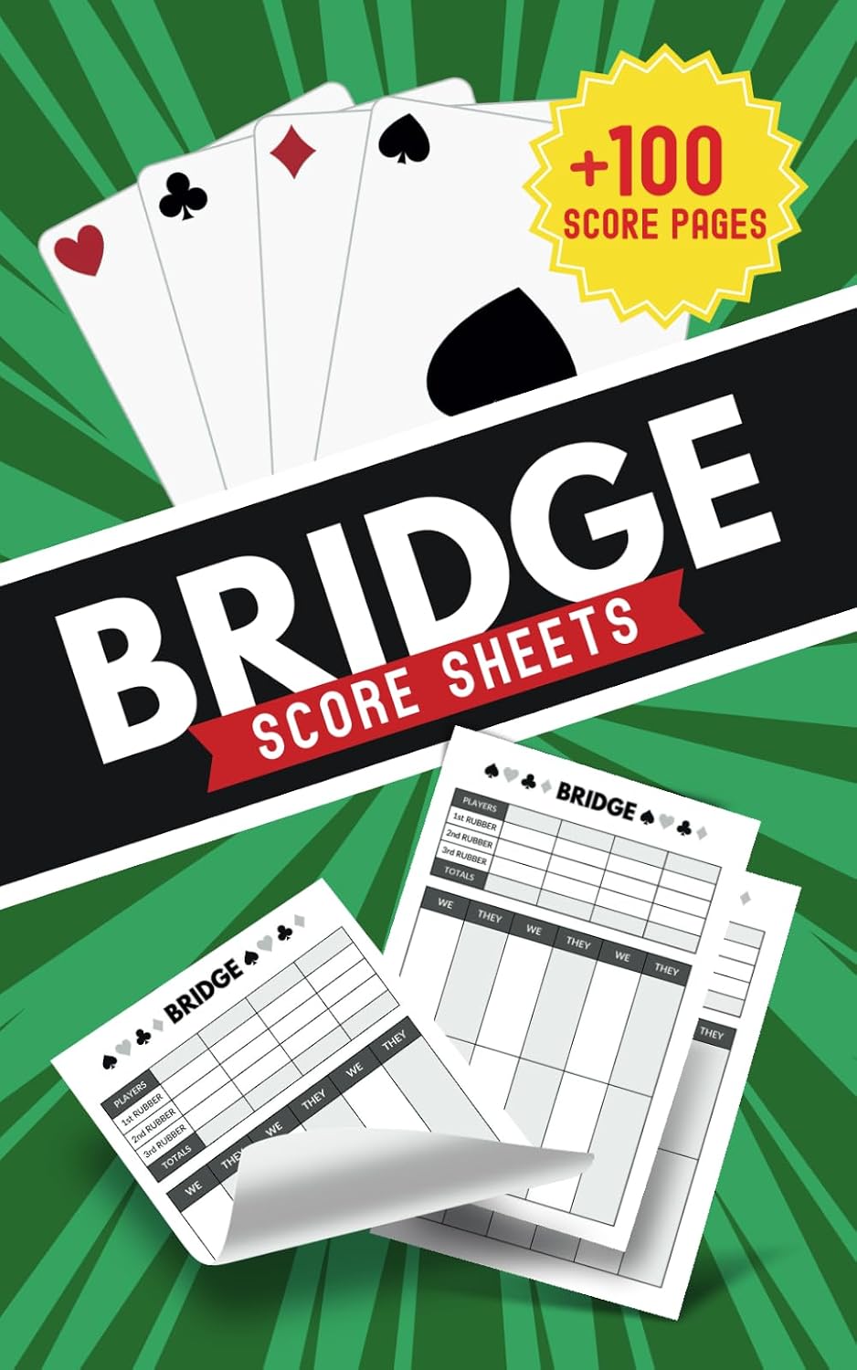 ler totalmente Bridge Score Sheets: 100 Score Pages