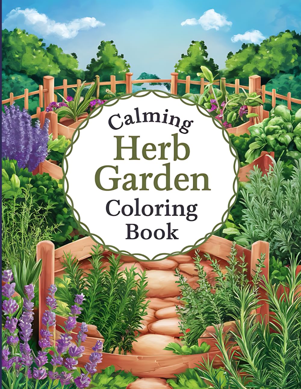 Calming Herb Garden Coloring Book: Soothing Plant Illustrations for Stress-Free Coloring baixar livro de graça