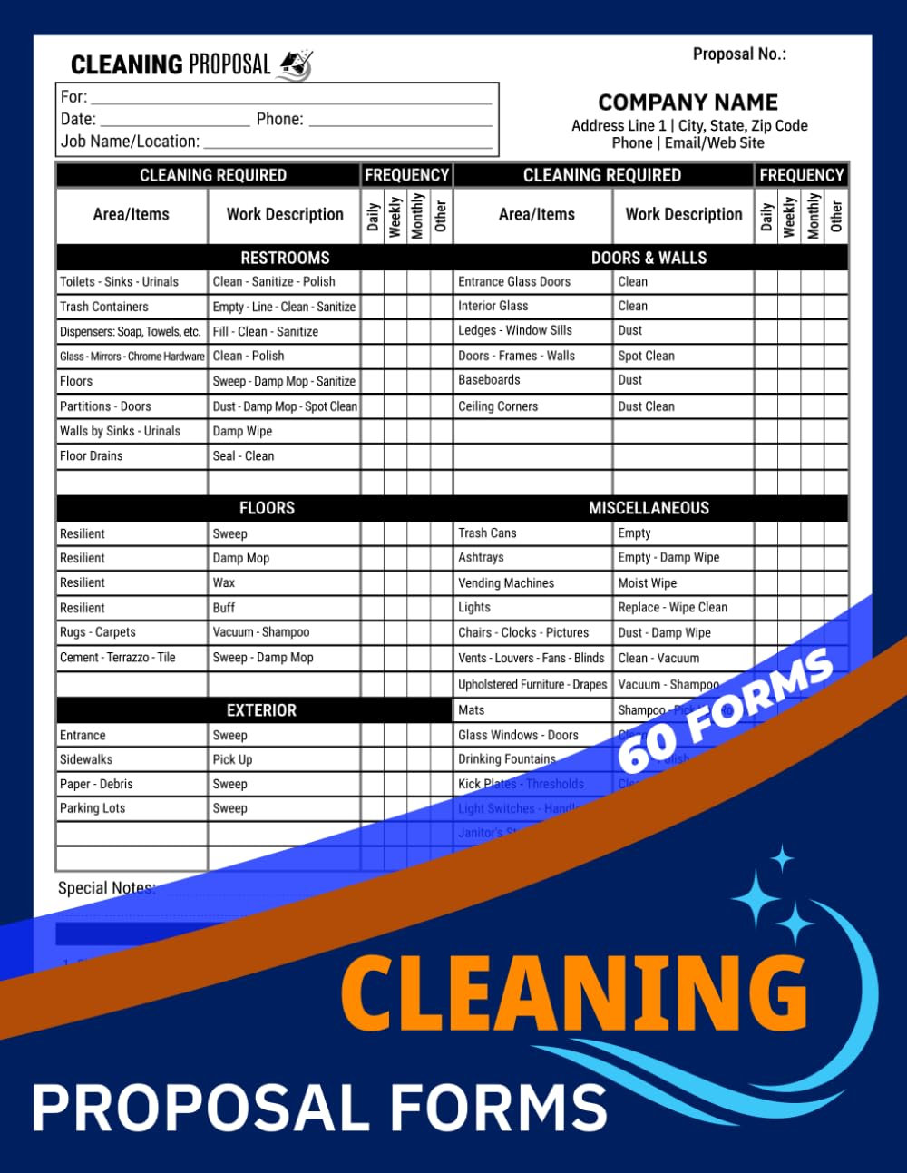 Cleaning Proposal Forms: Cleaning Service Estimate Log for Janitorial & Housekeeping Businesses | 60 Forms, 120 Single-Sided Pages baixar o livro de graça