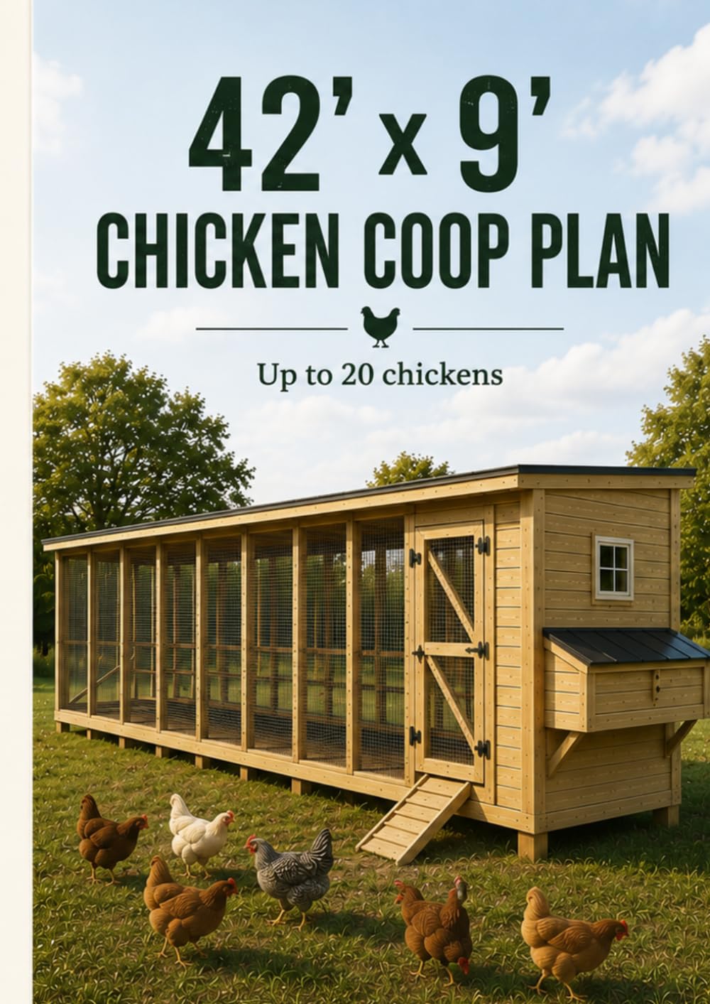 42' × 9' Chicken Coop Plan: Step-by-Step DIY Building Guide for a Spacious Walk-In Coop and Covered Run for Up to 20 Chickens baixar livro de graça