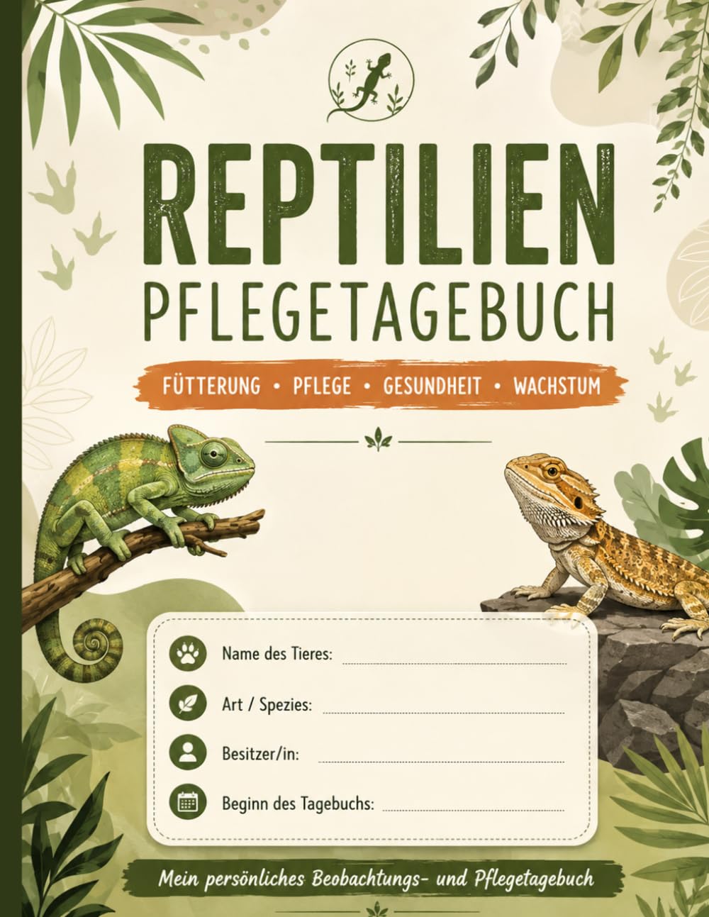 capítulo por capítulo baixar Reptilien Pflegetagebuch: Das umfassende Beobachtungs- und Tagebuch für Reptilien | Inkl. Fütterungsprotokoll, Temperatur- & Luftfeuchtigkeitsmessung,... Wachstum & Reinigungsplan (German Edition)