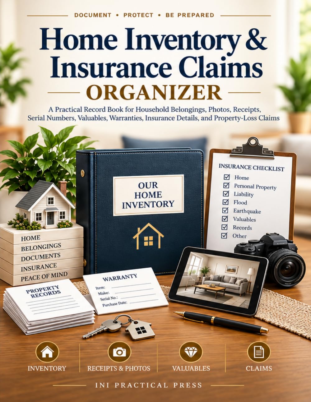 ler totalmente Home Inventory & Insurance Claims Organizer: A Practical Record Book for Household Belongings, Photos, Receipts, Serial Numbers, Valuables, Warranties, Insurance Details, and Property-Loss Claims