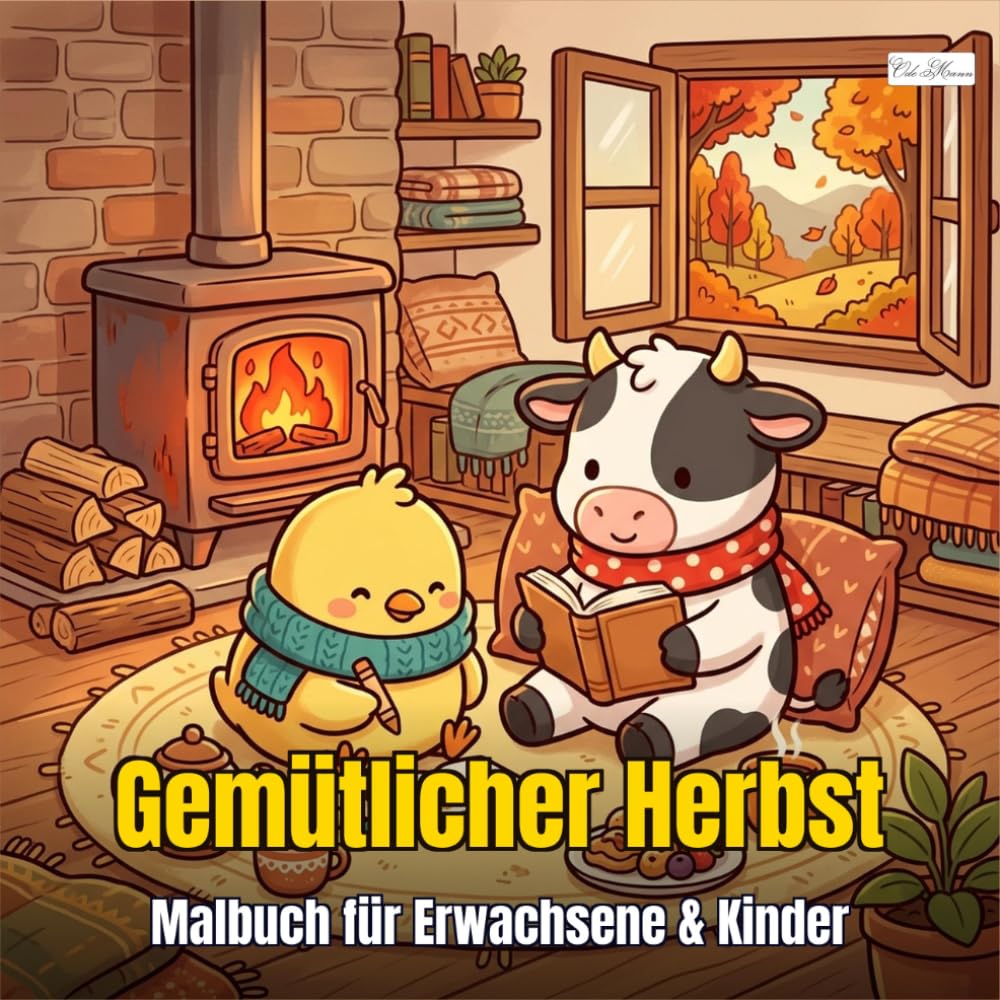 Cozy Autumn - Gemütlicher Herbst — Malbuch für Erwachsene und Kinder: 60 Seiten mit runden Tieren in warmer Herbststimmung (German Edition) baixar livro de graça