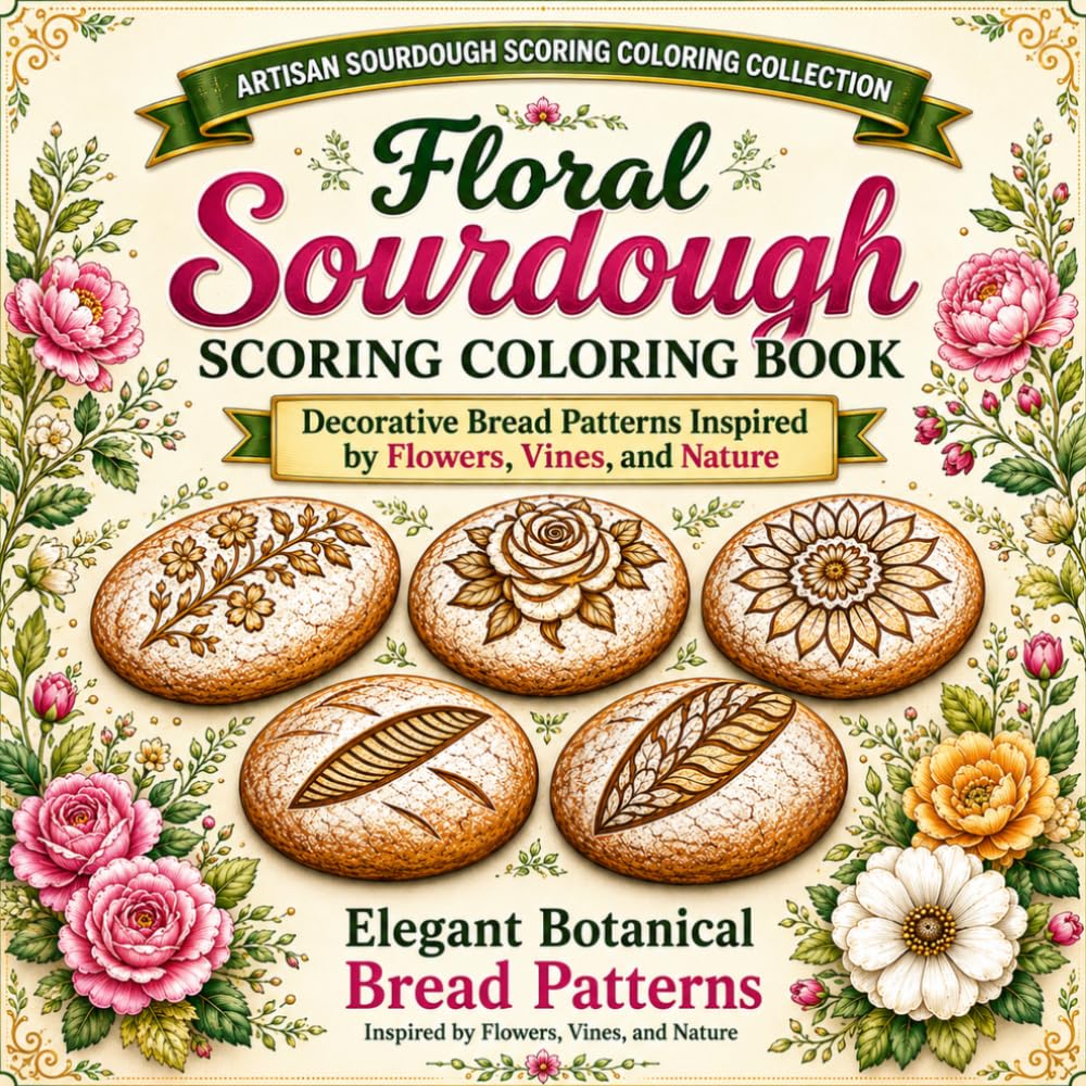 Floral Sourdough Scoring Coloring Book: Elegant Botanical Bread Patterns Inspired by Flowers, Vines, and Nature for Relaxation and Creative Coloring (Artisan Bread Scoring Coloring Collection) baixar livro de graça