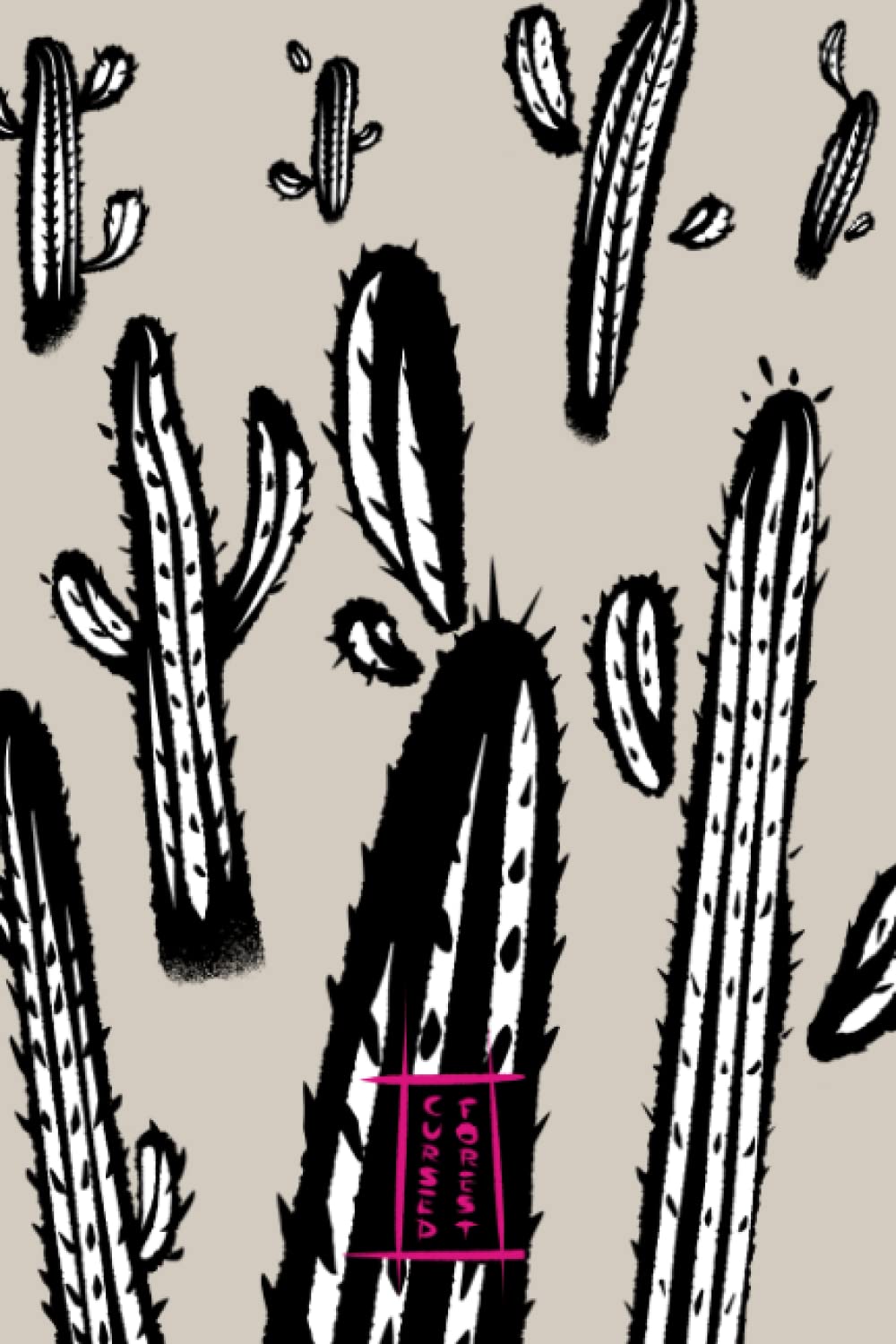 Cactus Desert Cursed Forest: 200 rough ruled lines pages | 6"x9" | cream colored paper worn out effect | vintage cartoon style