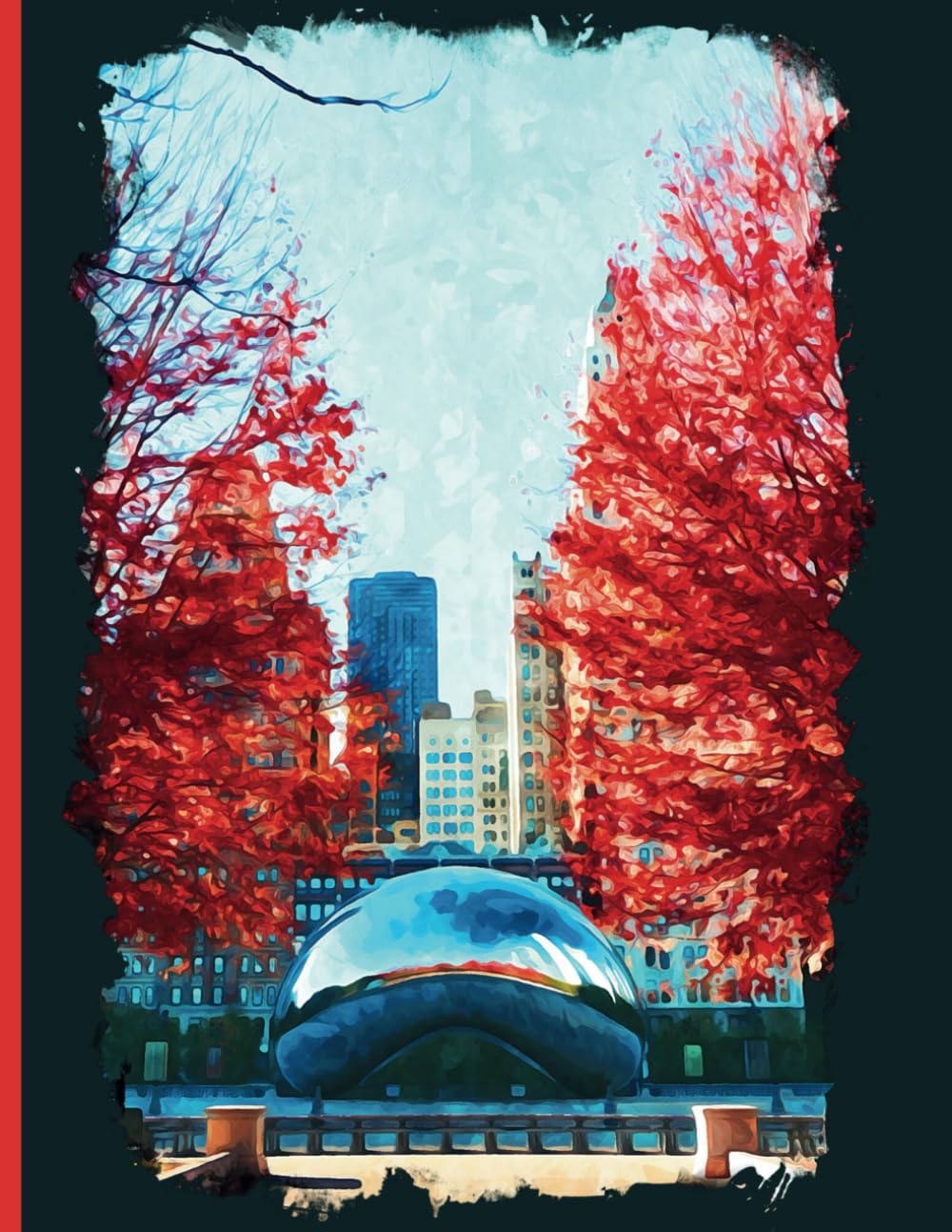 ler totalmente Watercolor Chicago - The bean notebook - Illinois journal - US English composition book -: 110 pages - A4 - 8,5 x 11 - college ruled - USA - Chitown - Windy City