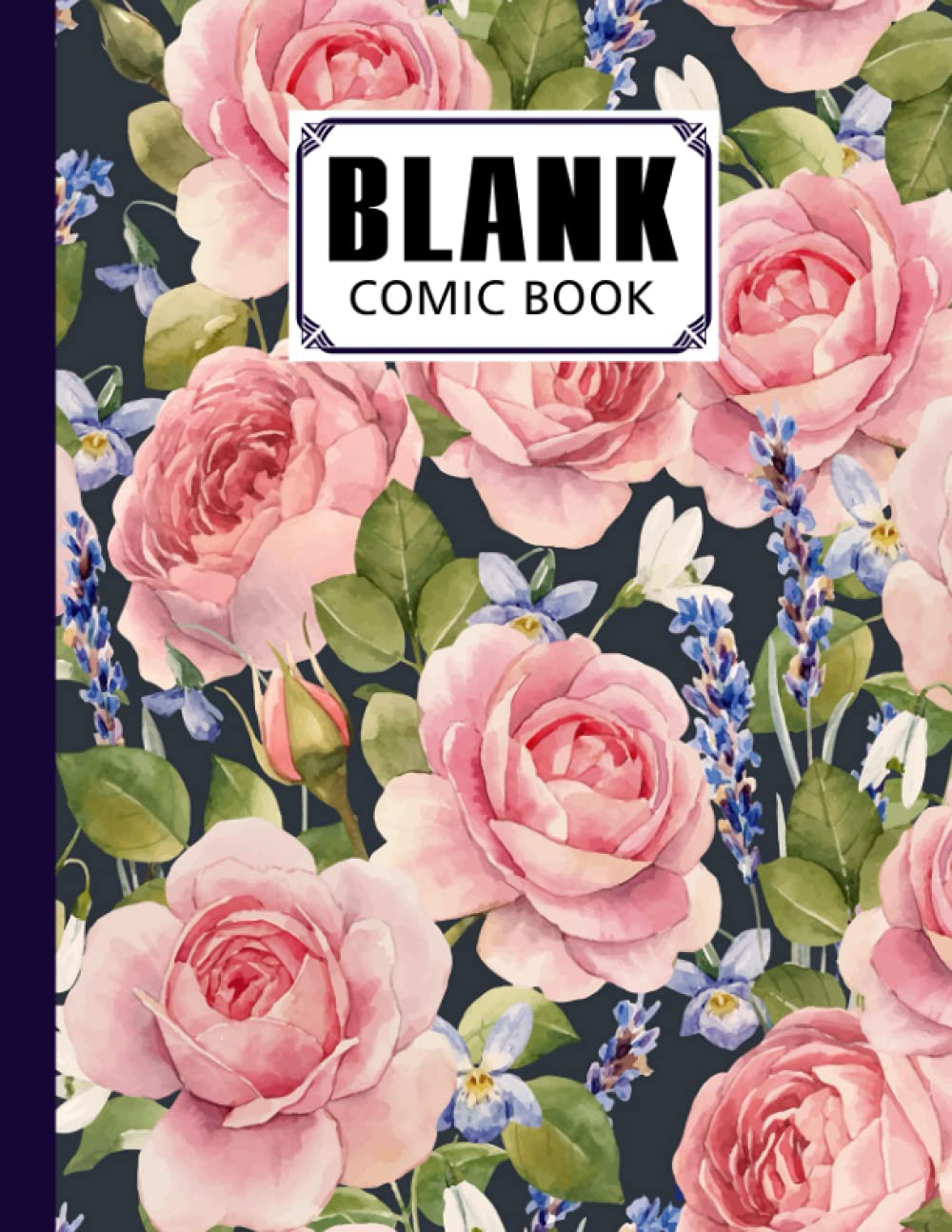 Blank Comic Book: Roses Watercolor Cover Blank Comic Book, Create Your Own Story, Journal, Notebook, Sketchbook for Kids and Adults, 120 Pages - Size 8.5" x 11" Notebook by Florian Benz baixar livro de graça
