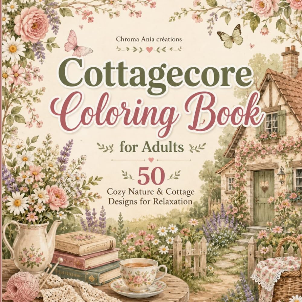 Cottagecore Coloring Book for Adults 50 Cozy Nature & Cottage Designs for Relaxation: Whimsical Woodland Scenes & Countryside Illustrations for Stress Relief and Mindfulness baixar o livro de graça
