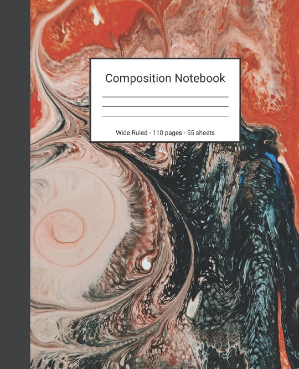 Composition Notebook: Wide Ruled Paper Notebook Journal - Orange And Black Liquid Marble - Blank Wide Lined Workbook baixar o livro de graça
