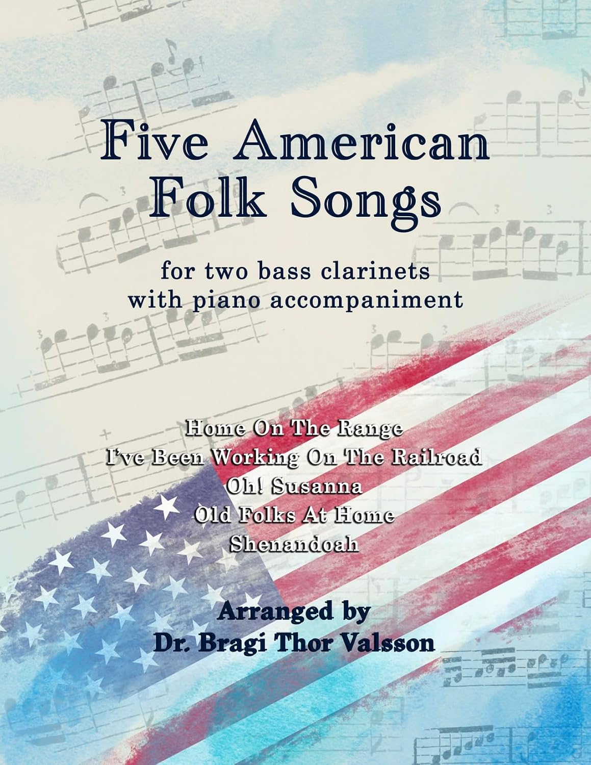 ler totalmente Five American Folk Songs for two Bass Clarinets with Piano accompaniment: bass clarinet duets (English Edition)