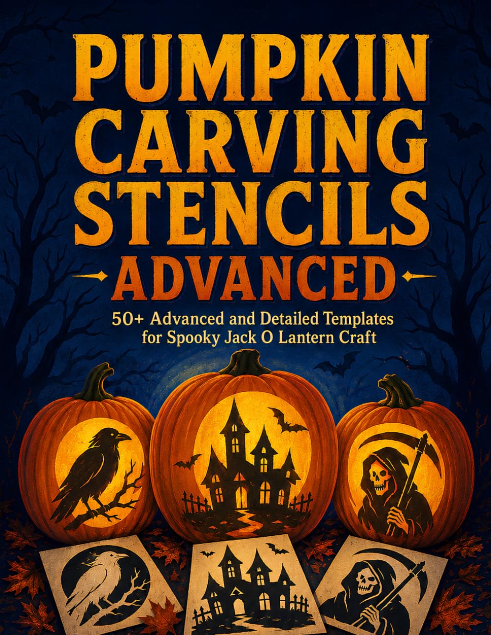 ler totalmente Pumpkin Carving Stencils: 50+ Spooky and Detailed Patterns for Halloween Party Decorations | Advanced Jack-o'-Lantern Crafts for Adults