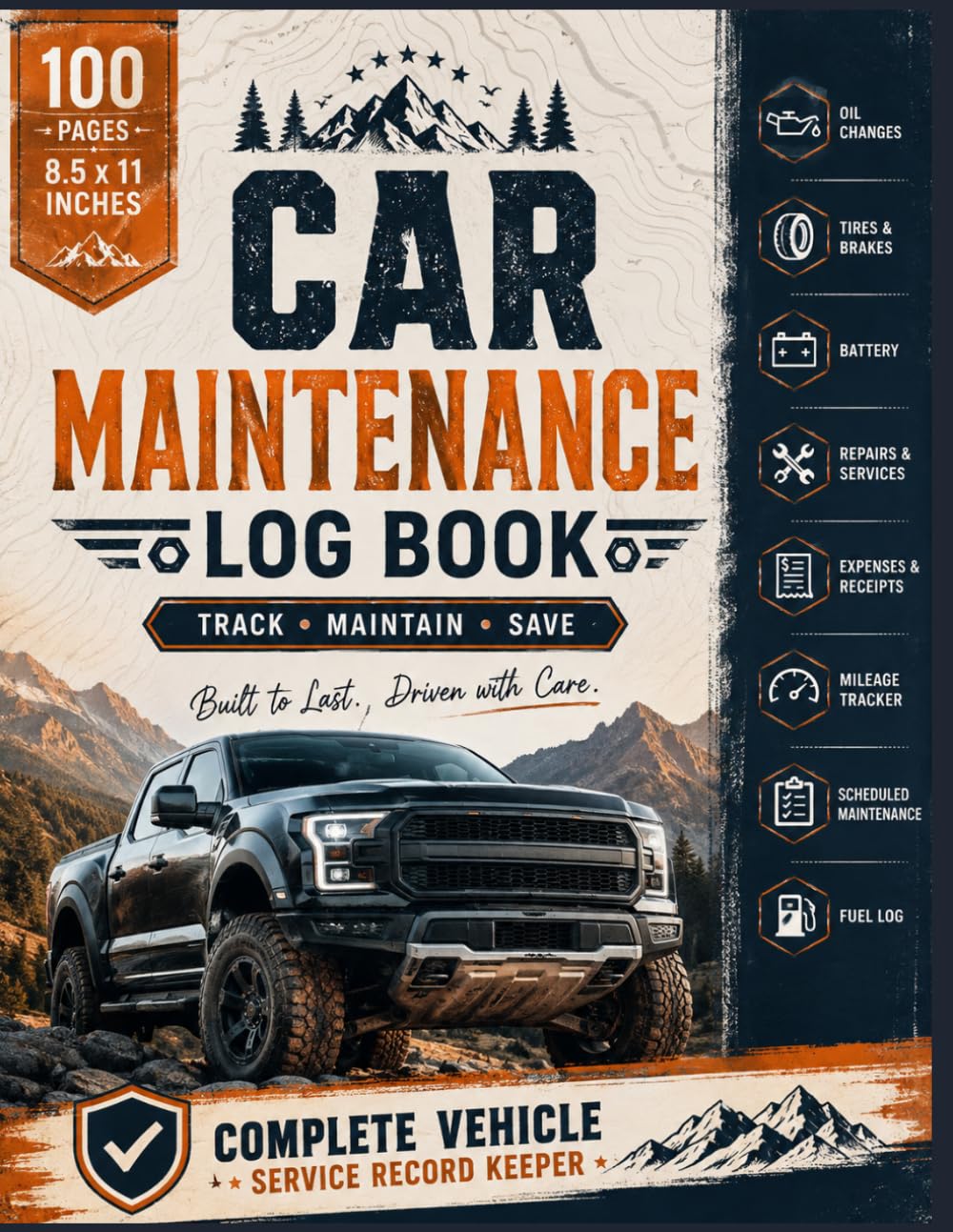 capítulo por capítulo baixar Truck Maintenance Log Book!: Pickup & 4x4 Service Record Keeper for Repairs, Fuel, Mileage, Oil Changes, Tires, Expenses and Scheduled Vehicle Care | 100 Pages | 8.5 x 11