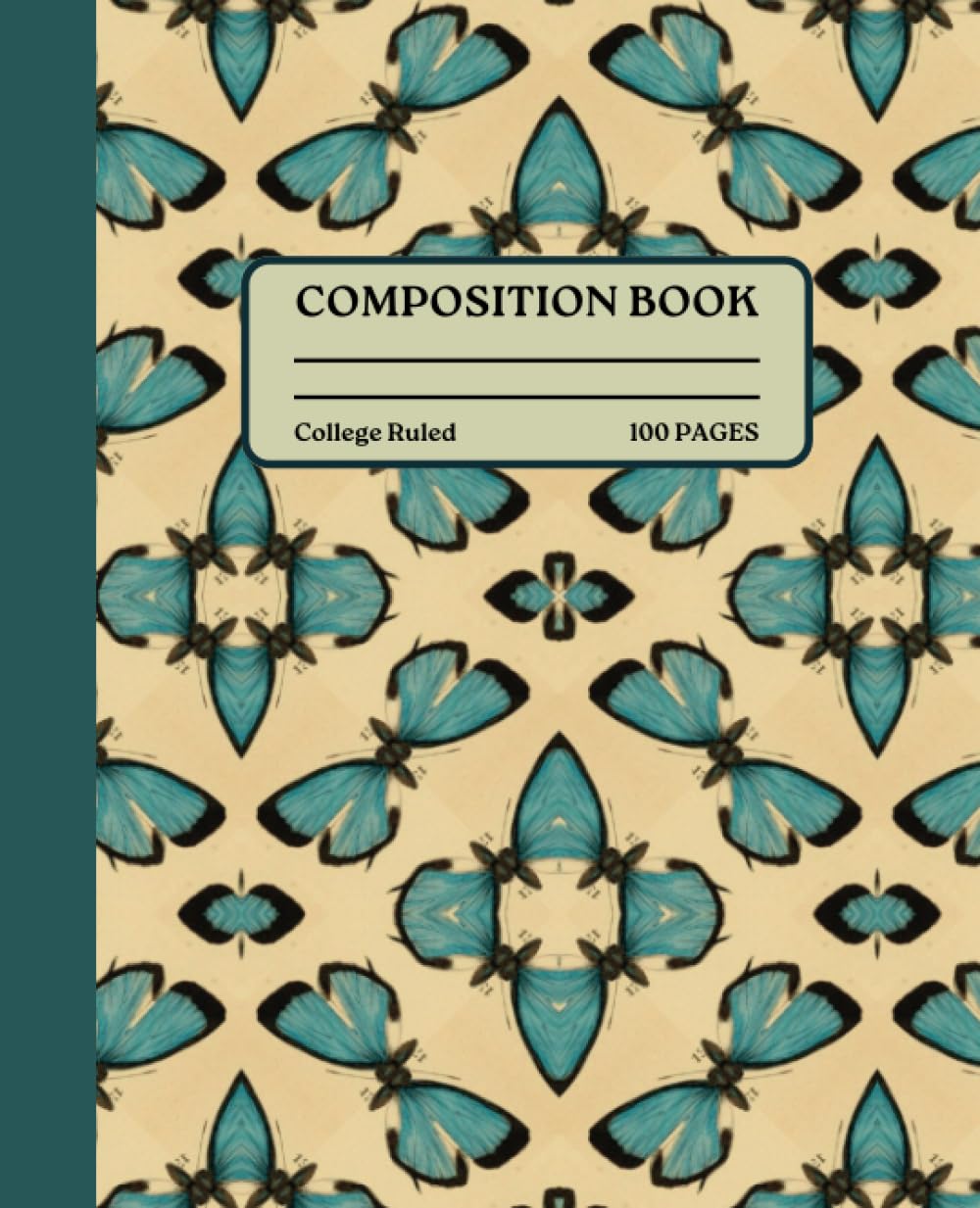 Vintage Butterfly Composition Notebook 100 Pages