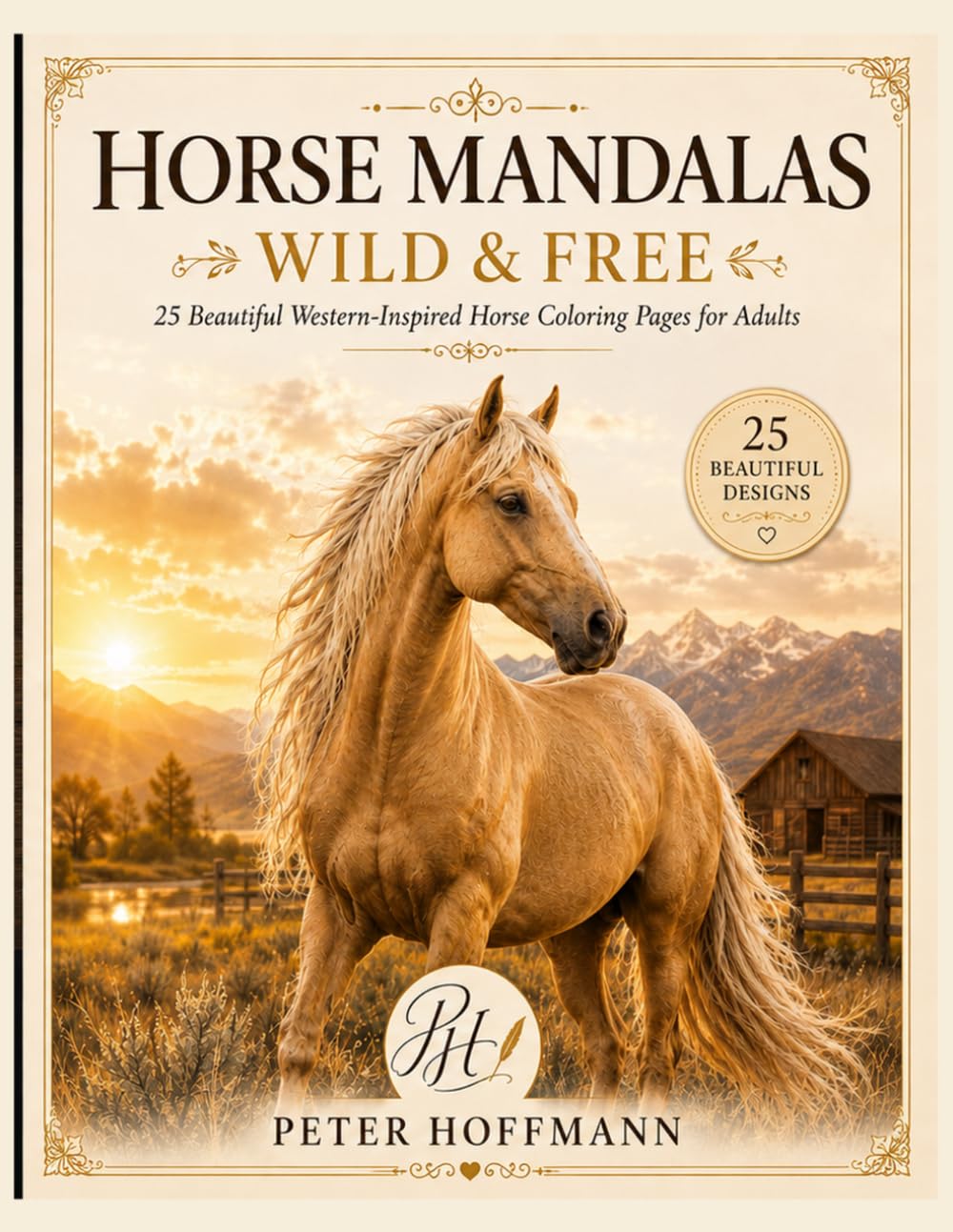 ler totalmente HORSE MANDALAS – WILD & FREE: 25 Beautiful Western-Inspired Horse Coloring Pages for Adults