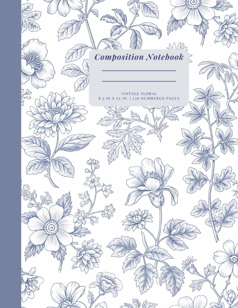 Vintage Floral Composition Notebook | 120 numbered pages | 8.5 in x 11 in: Pastel Blue Floral Print Cottagecore Aesthetic Journal, Cute Notebook For... Detail Effect, College Ruled Wide Lined baixar o livro de graça