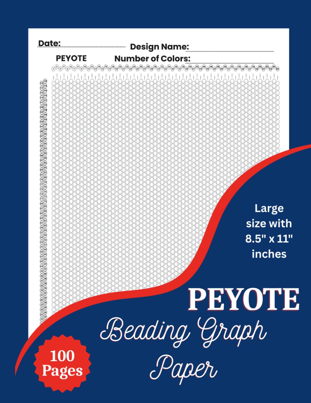 ler totalmente Peyote Beading Graph Paper: Large pattern paper for peyote stitch bead design with Large 8.5” × 11” size