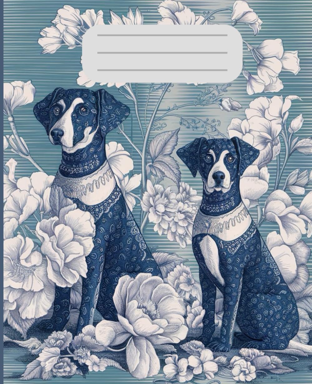 Vintage Composition Book Dogs: Boho Aesthetic Composition Notebook | Premium Vintage Notebook For Dog Lovers | Wide Lined