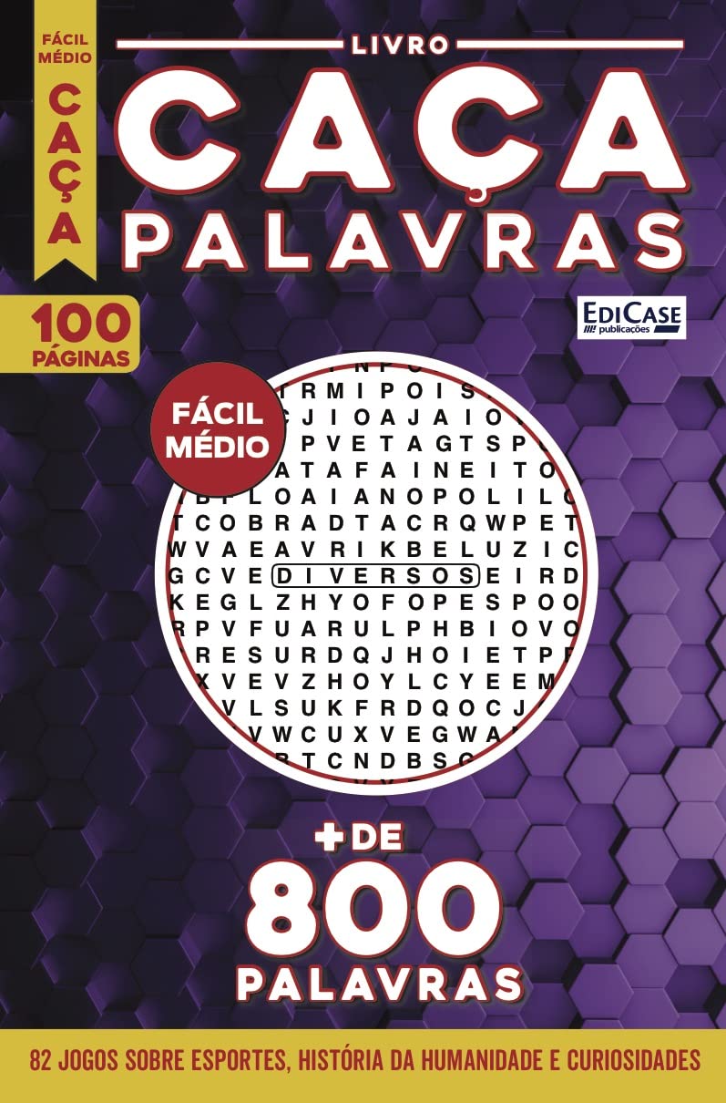 Livro Caça-Palavras 40: Nível Fácil/ Médio - 82 jogos sobre esportes, história da humanidade e curiosidades