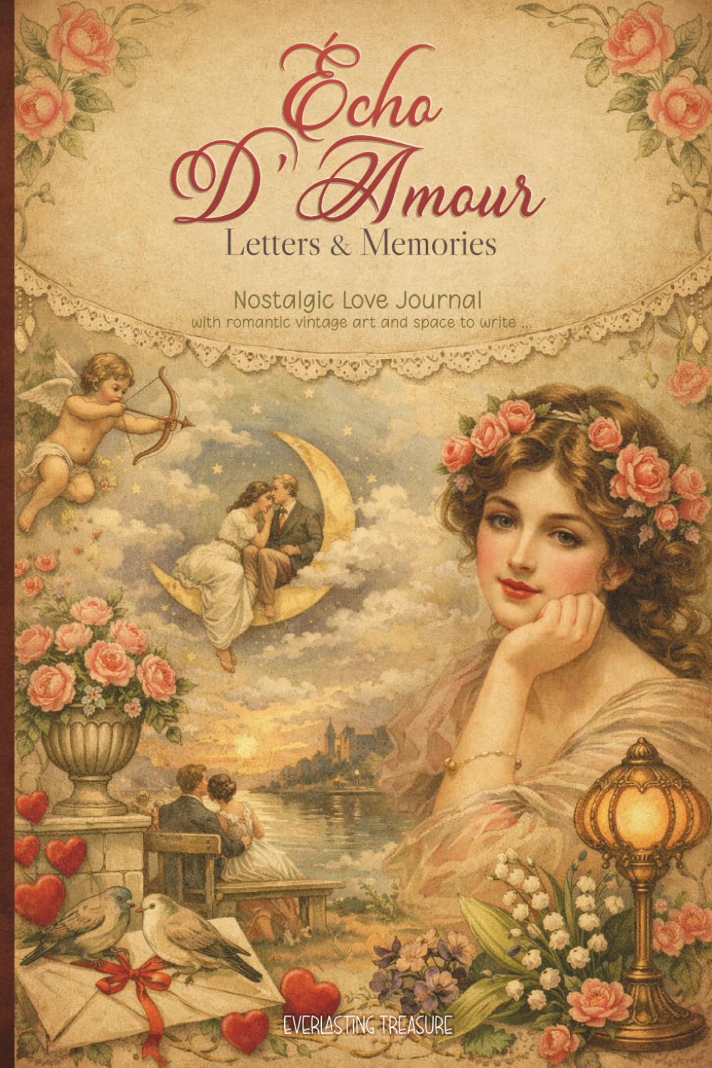 ler totalmente ÉCHO D'AMOUR Letters & Memories: Romantic Memory Journal for Writing Love Letters and Cherished Thoughts, Designed with Vintage Collage Artwork and Blank Pages for Heartfelt Expression