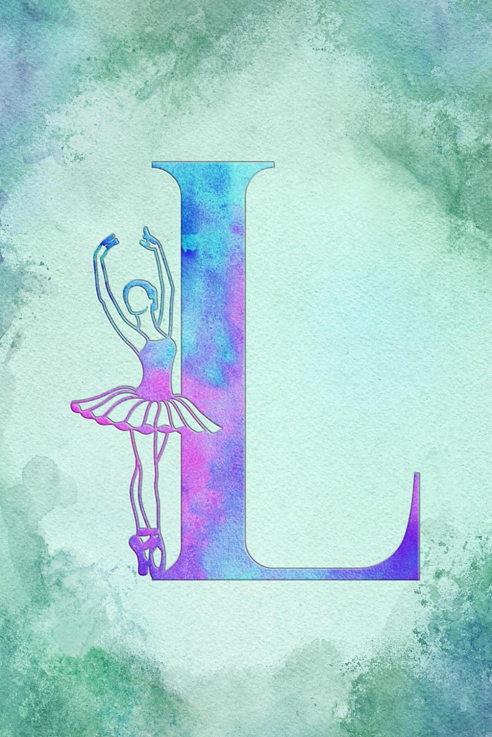 ler totalmente L: Letter "L" Initial Ballet Dance Monogram Notebook - Ballerina on Pink, Blue & Green Watercolor - College-Ruled Personal Journal, Writing Pad or Diary for Dancers, Girls & Women - 110 Pages, 6x9