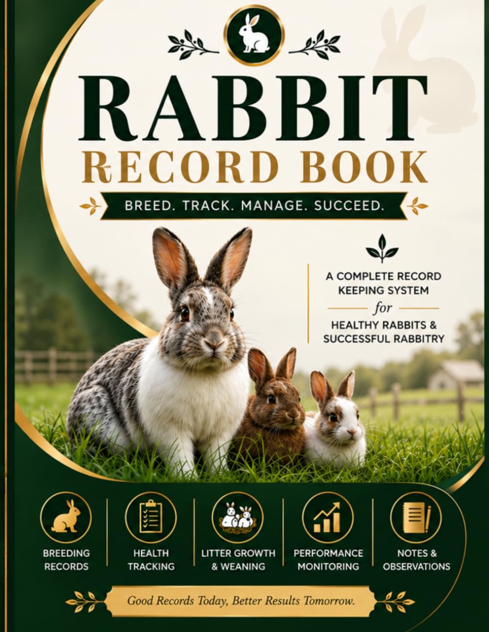 ler totalmente Rabbit Record Book: Breeding, Kindling, Litter Growth & Weaning Records for Rabbitry Management